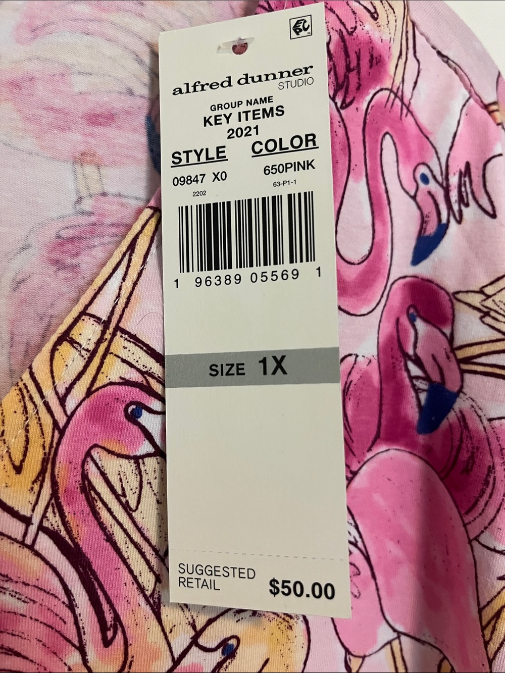 Alfred Dunner Pink Flamingo Shirt 1X NWT - Picture 5 of 5